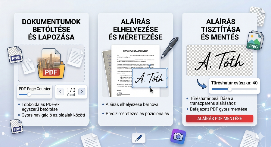 Digitális dokumentum aláírás és papírmunka illusztráció